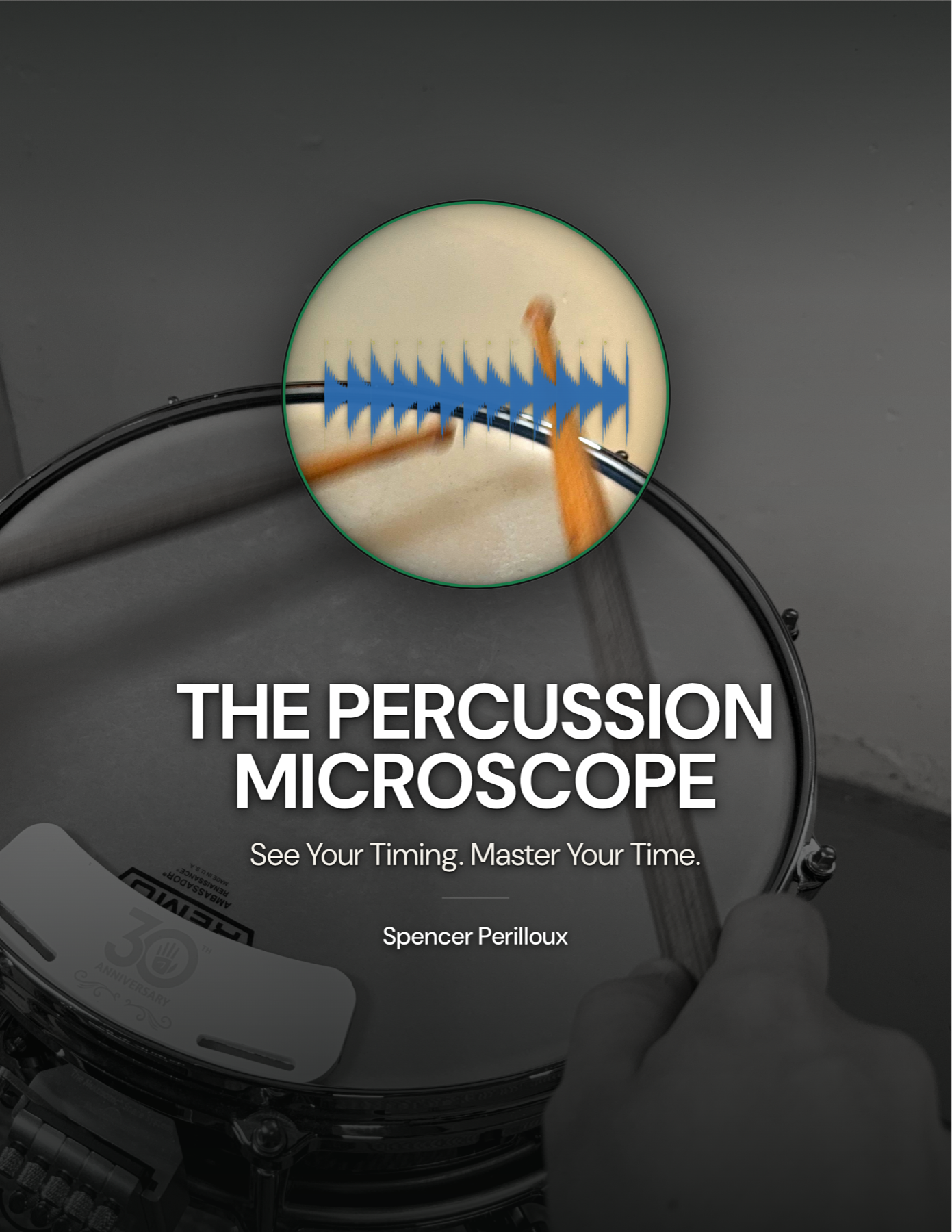 Official cover of The Percussion Microscope by Spencer Perilloux.